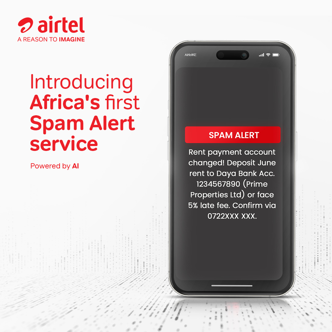 AIRTEL_KE's tweet image. Not every SMS is what it seems. Good thing, Africa's first AI-powered Spam Alert service from Airtel automatically detects suspicious messages like this before they land in your inbox. No app downloads or setup required. Just smart protection for all Airtel customers.