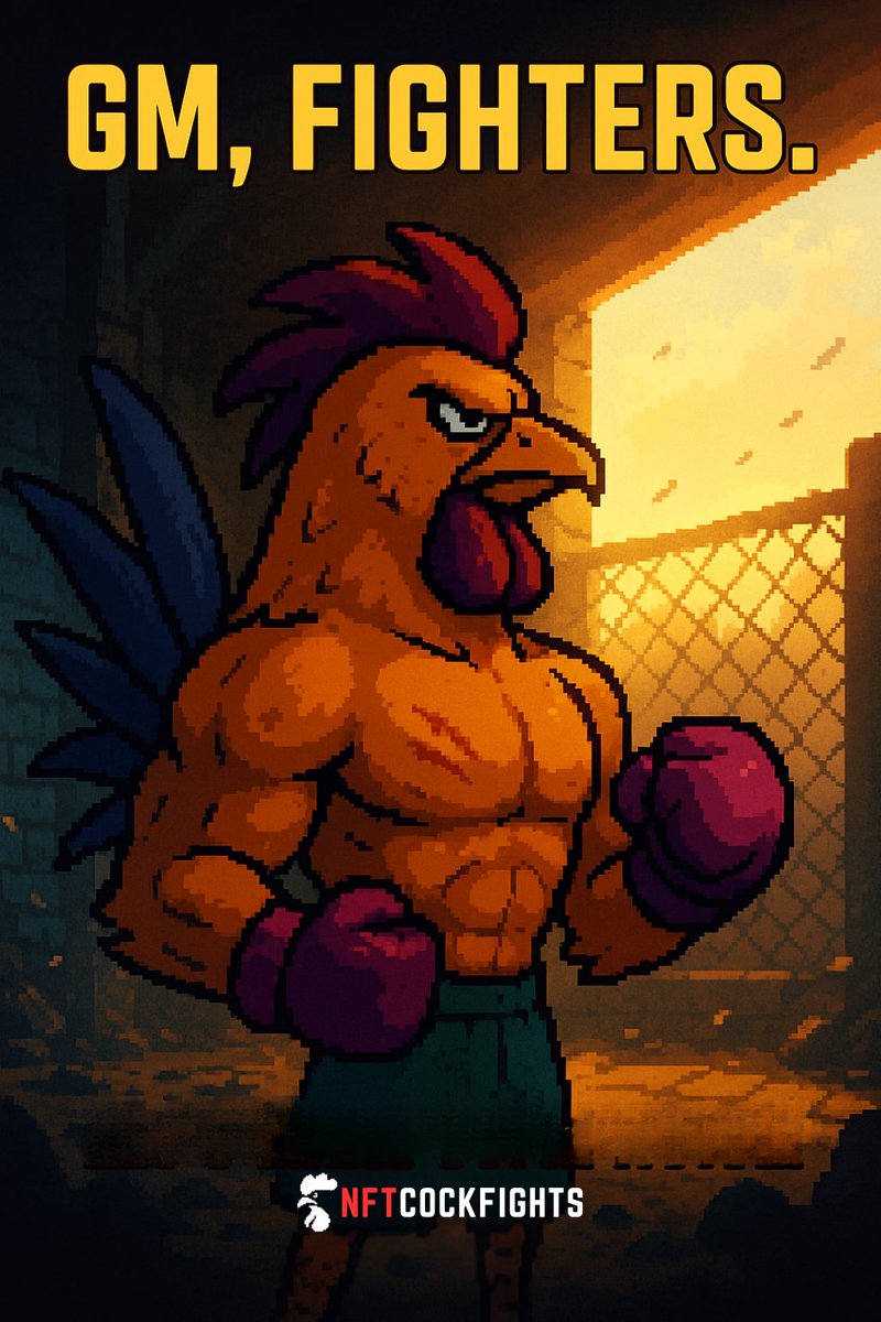☀️ GM, Fighters.

Your cock didn’t wake up for peace.

He wants smoke.
He wants feathers flying.
He wants to remind the arena who runs the coop.

So ask yourself:

Are you just scrolling…
or are you stepping into the pit?