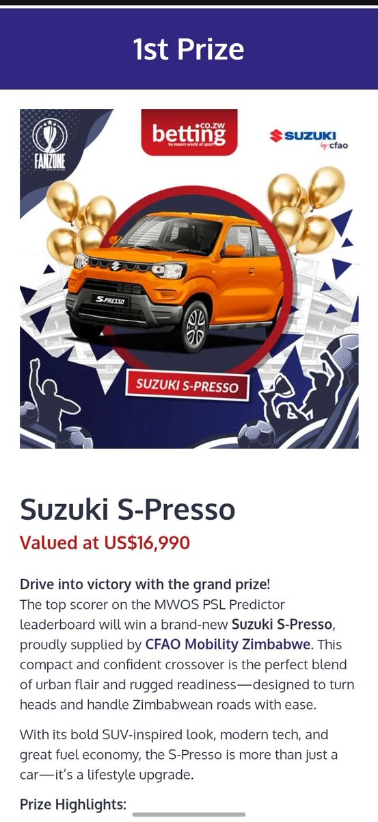 ᗩl wᗩdᑌd_tᕼe sIᗰᑭ (@_makdshelby) on Twitter photo So <a href="/Fanzonezw/">Fanzone.co.zw</a> got a PSL predictor you can play and win A CAR amongst other prices 🙌😭. Try your luck , Learn how to play on this link below 🔥💯.
More Prices under this tweet
PLEASE RT 💯🙏🔐
youtu.be/17Z9CHR7BCg?si… So <a href="/Fanzonezw/">Fanzone.co.zw</a> got a PSL predictor you can play and win A CAR amongst other prices 🙌😭. Try your luck , Learn how to play on this link below 🔥💯.
More Prices under this tweet
PLEASE RT 💯🙏🔐
youtu.be/17Z9CHR7BCg?si…