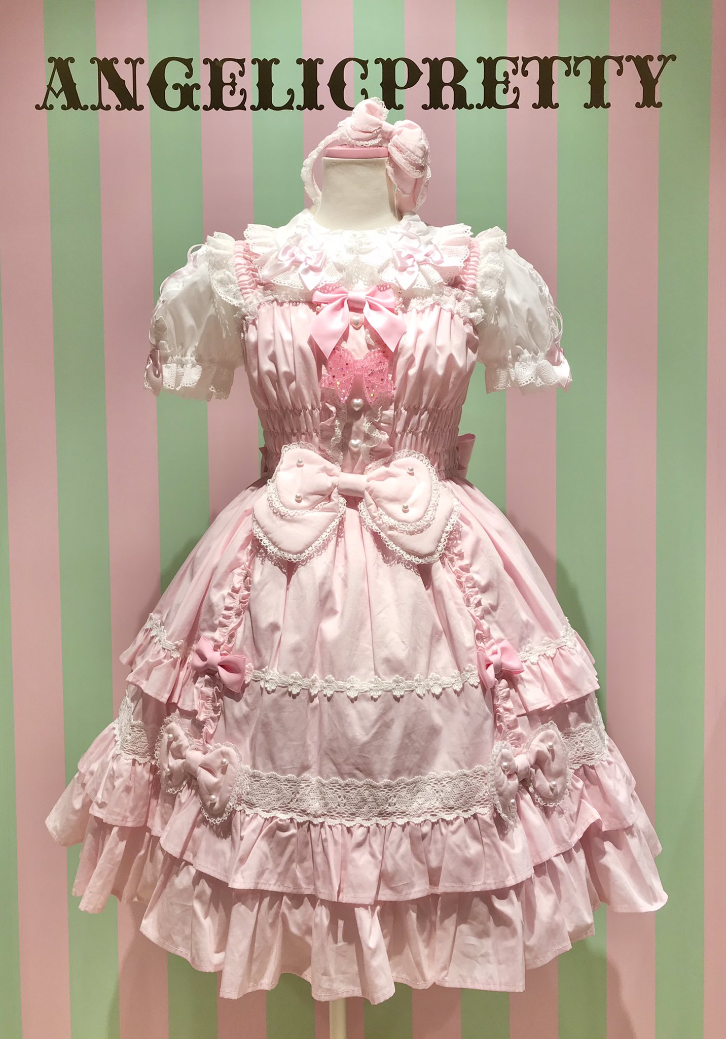 Angelic Pretty ぷくぷくハニーシャーリングジャンパースカートJSK Pukupuku Honey Shirring JSK by Angelic Pretty