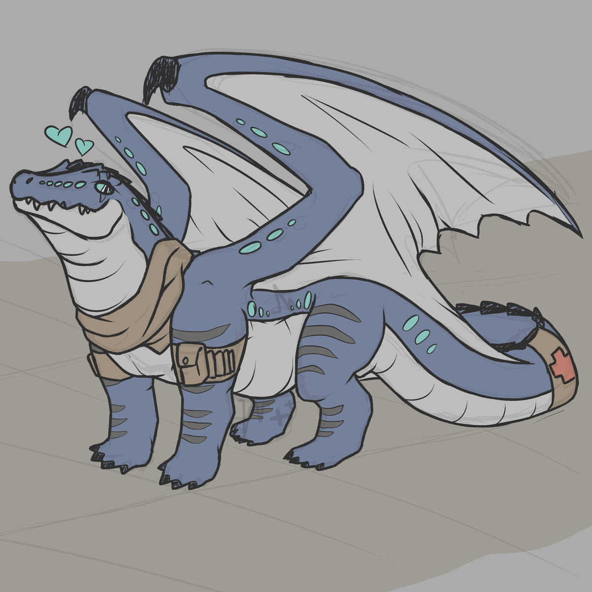 Valyx is a peaceful dragon, but that doesn't mean that he won't stride into battle.
Though... his job as a field medic is to save the wounded. Think of him like a living ambulance!