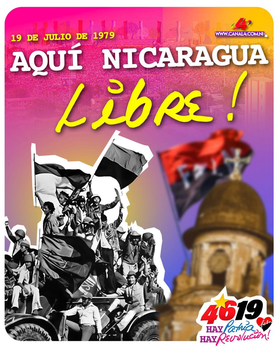 #Nicaragua🇳🇮

46 años de Revolución!!!

Celebramos en paz y amor ♥️🖤

#4619SiempreMásAllá 
#UnidosEnVictorias