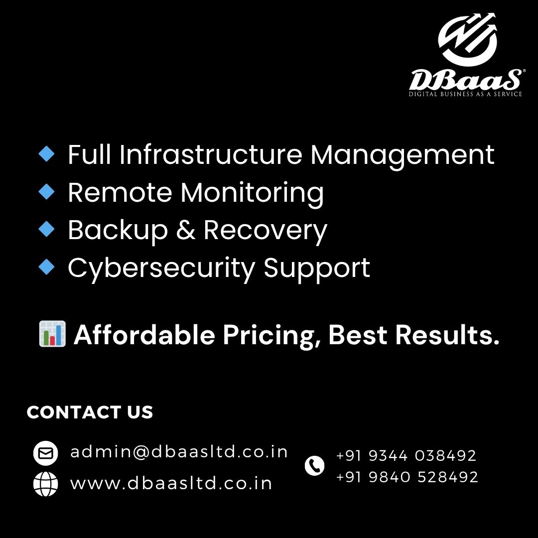 End-to-end IT Managed Services that reduce cost and risk
Affordable Pricing, Best Results.
Contact or email us:-
📧dbaasltd.co.in
📱+91 93440 38492
📩admin@dbaasltd.co.in

Fill this form to reach out us:
docs.google.com/forms/d/e/1FAI…
.
.
.
#ITServiceProvider #itservices #it