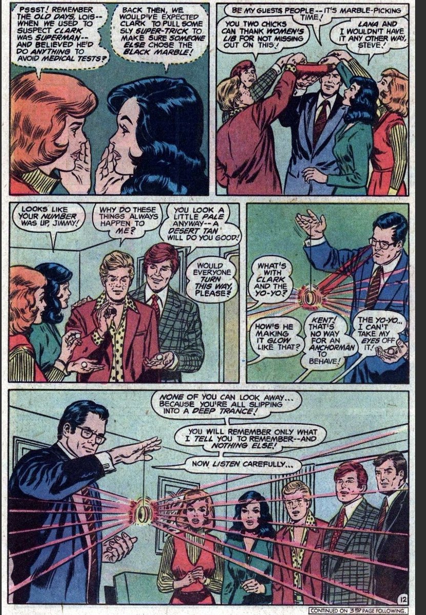 hypnscen's tweet photo. #438 a cursed necklace turns lois into a monster girl
#461 a villain brainwashes the city to make them adore Clark 
#480 clark uses his hypnotic yo yo to hypnotize his coworkers https://t.co/CUFp44kwkC