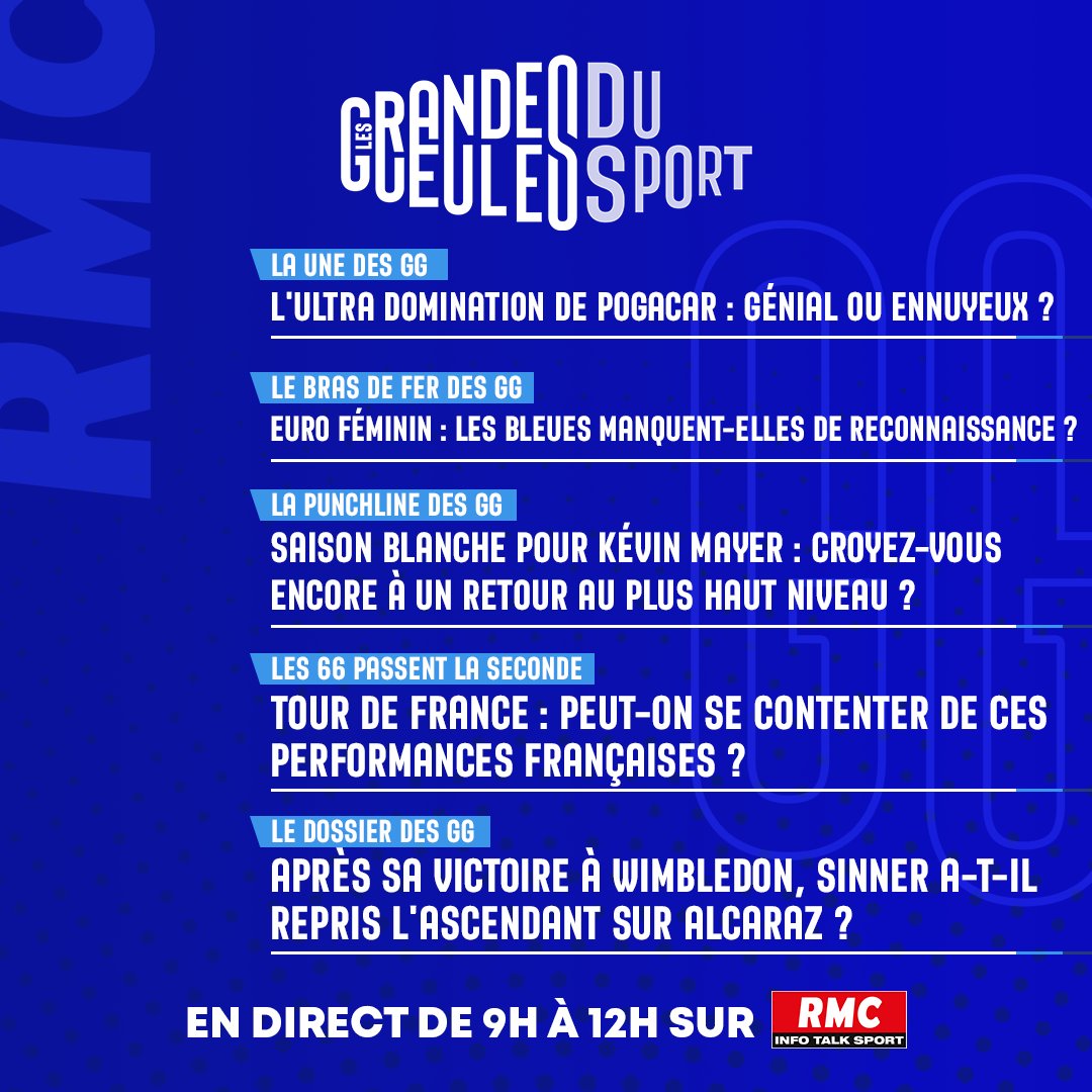 Les Grandes Gueules du Sport - RMC (@ggsportrmc) on Twitter photo 📻 Le joli programme du jour dans les #GGSport ce samedi sur RMC à partir de 9h avec <a href="/francoispinet12/">françois pinet</a> ! 📻 Le joli programme du jour dans les #GGSport ce samedi sur RMC à partir de 9h avec <a href="/francoispinet12/">françois pinet</a> !