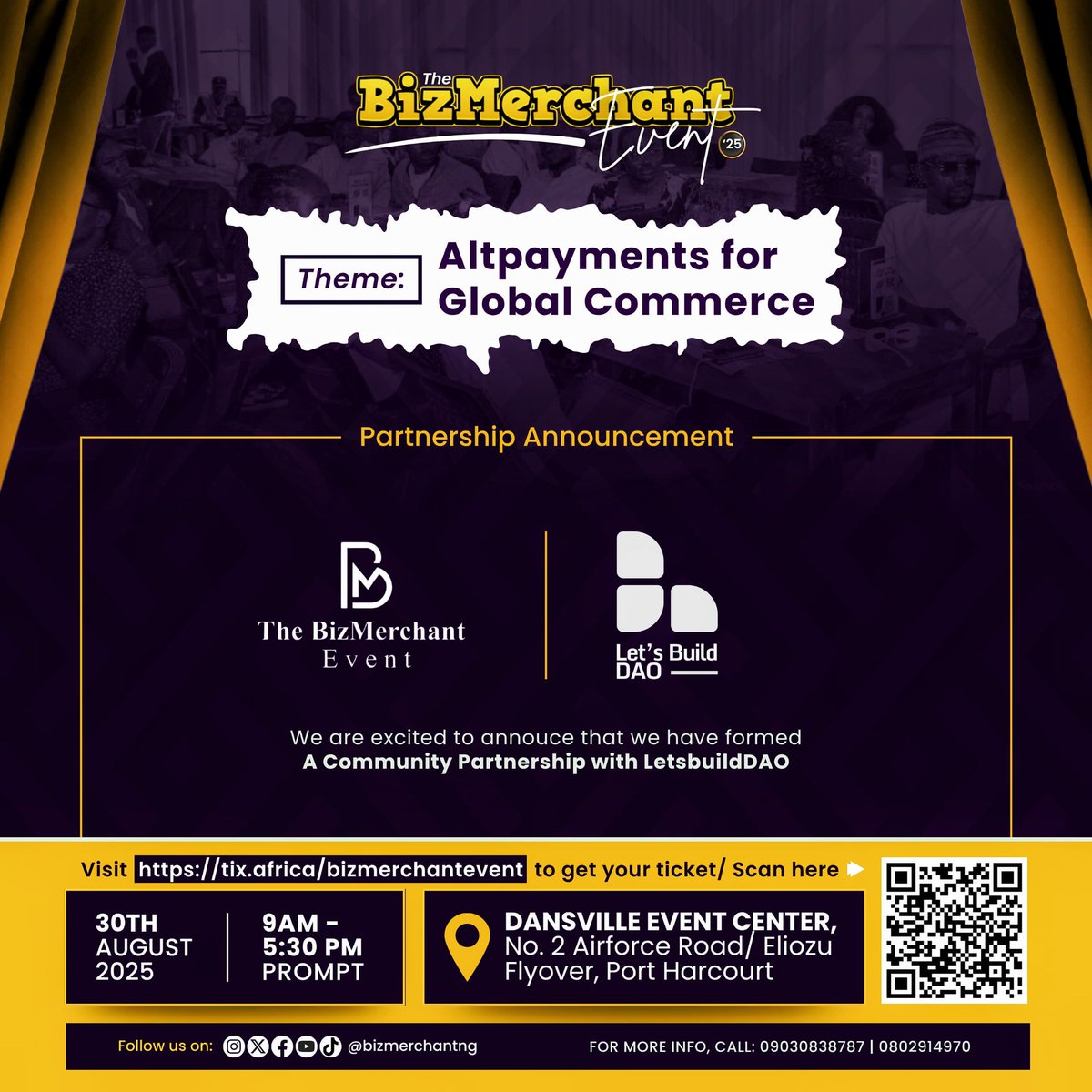 Bizmerchant Brief (@_bizmerchant) on Twitter photo We're thrilled to collaborate with our community partners <a href="/letsbuild_dao/">Let's Build DAO</a> powering the movement for smarter digital commerce across Africa and beyond.
The BizMerchant Event is where smart entrepreneurs meet . Share your expertise and discover next gen commerce possibilities. ✍️🎯 We're thrilled to collaborate with our community partners <a href="/letsbuild_dao/">Let's Build DAO</a> powering the movement for smarter digital commerce across Africa and beyond.
The BizMerchant Event is where smart entrepreneurs meet . Share your expertise and discover next gen commerce possibilities. ✍️🎯