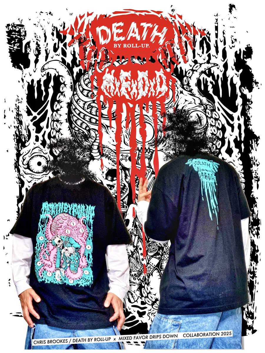 uraatsushi_jp's tweet image. 【受注生産/受付中】
DEATH BY ROLL-UP × MxFxDxD
Collaboration Tee
mfdd.stores.jp
👁️🗨️注文受付:7月31日まで
👁️🗨️発送予定:8月中旬以降
model:
177cm/2XL
151cm/XL
#DBRU #MxFxDxD