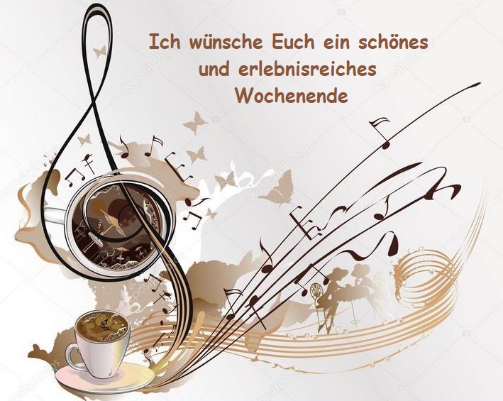 ======== ☕️  🥐  ☕️ ========
👋   Guten Morgen Ihr Lieben   👋
======== 🍀  ☀️  🍀 ========

    Mit der richtigen 🎶 Musik 🎶
       kannst du alles vergessen,
       oder dich an alles erinnern

======== 🎼  🎹  🎼 ========