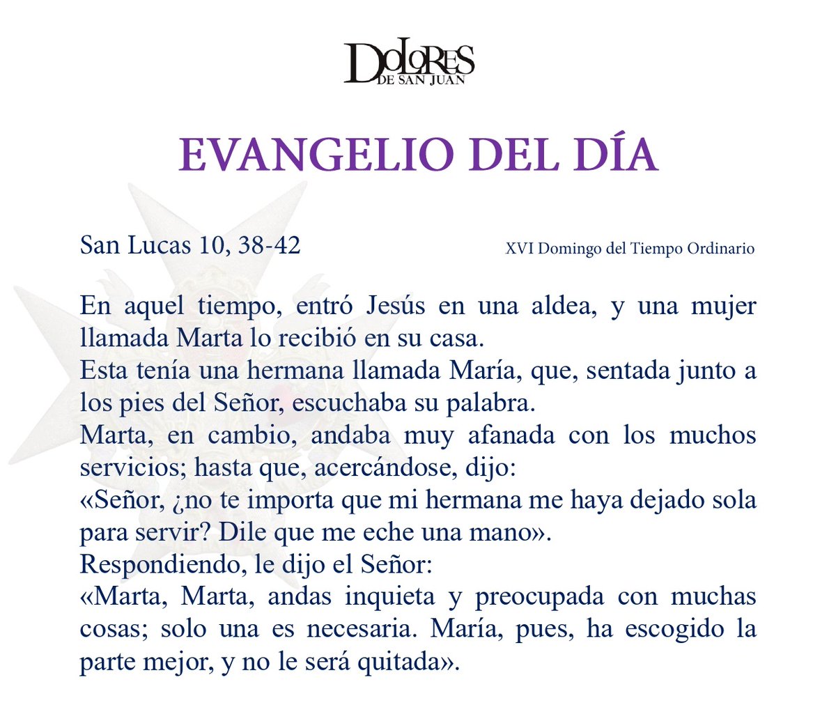 #EvangelioDeHoy | San Lucas 10, 38-42