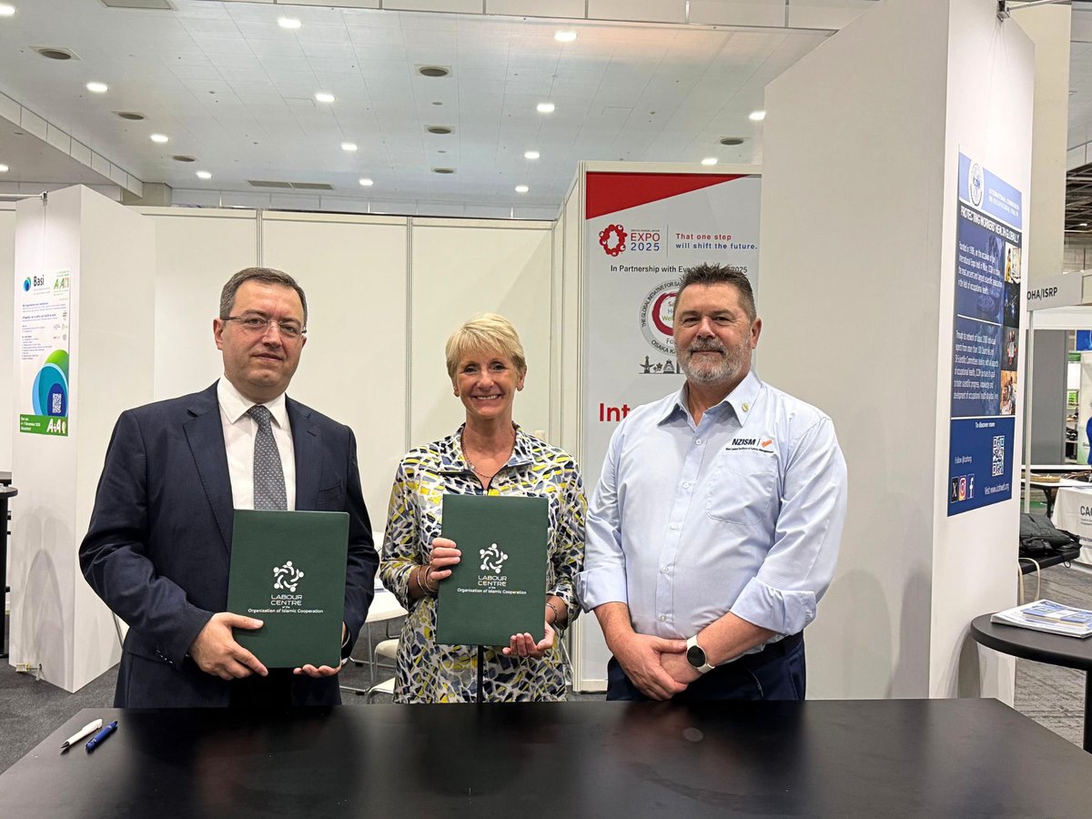 On the sidelines of the Global Initiative for Safety, Health &amp; Well-being in Osaka, the OIC Labour Centre signed a Cooperation Agreement with <a href="/INSHPO/">INSHPO</a>, marking a new chapter in advancing OSH standards across OIC Member States.
#OICLC #INSHPO