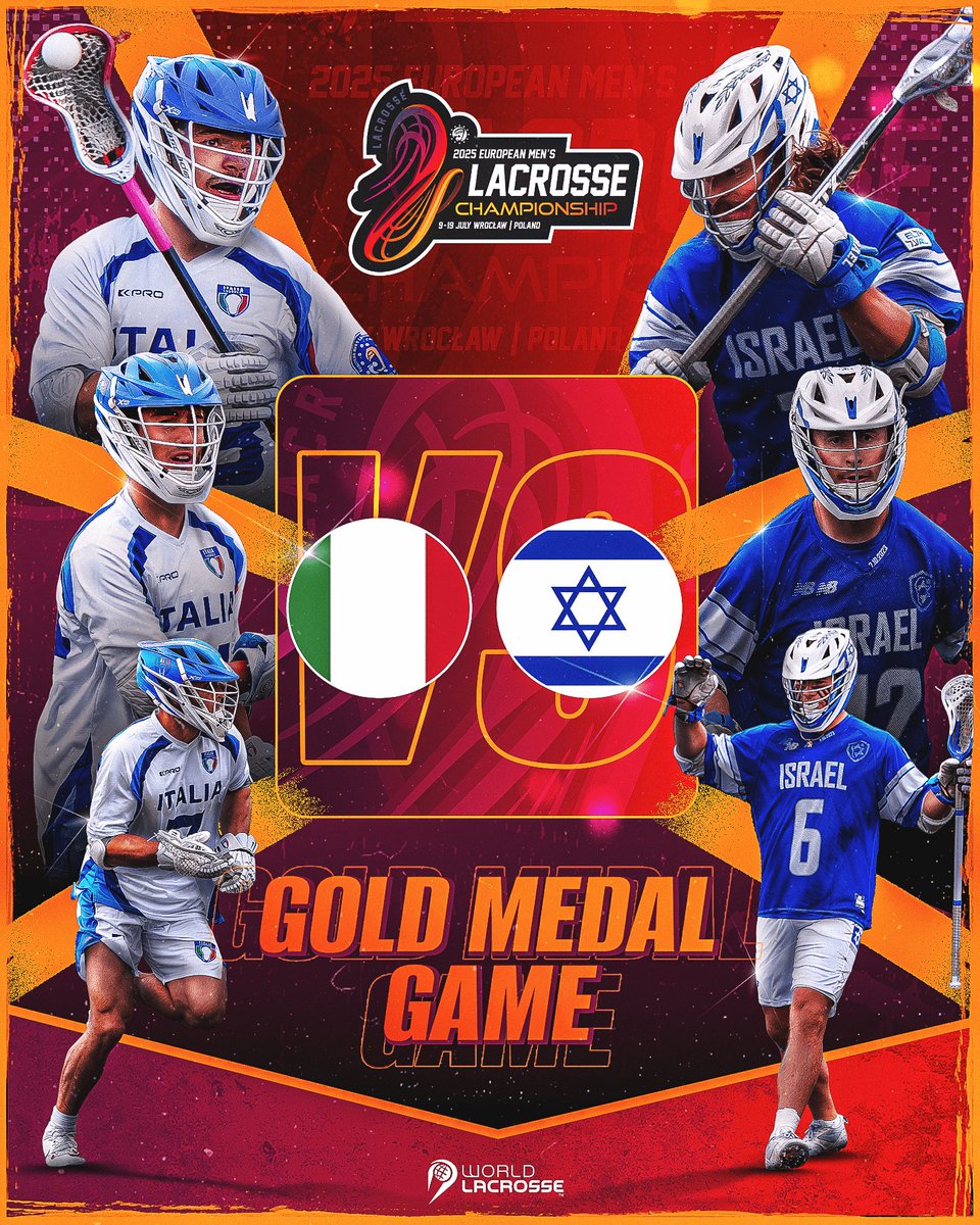 WorldLacrosse's tweet image. It all comes down to this 😤
Italy 🇮🇹 takes on Israel 🇮🇱 for the European Men's Lacrosse Championship!
Live from 6pm CET on WL TV and Lax TV 📺🥍
👉 tv.worldlacrosse.sport
#EMLC25 #Lacrosse