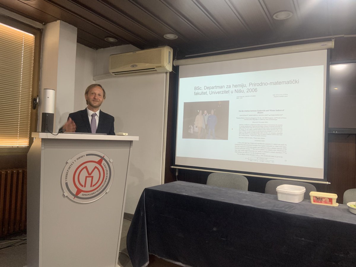 djavko's tweet image. After 20 years, I am behind the lectern at my undergraduate institution, Faculty of Sciences and Mathematics in Niš, Serbia. I had fun telling my teachers and the new generation of chemists some of the things my team and I learned in the meantime.