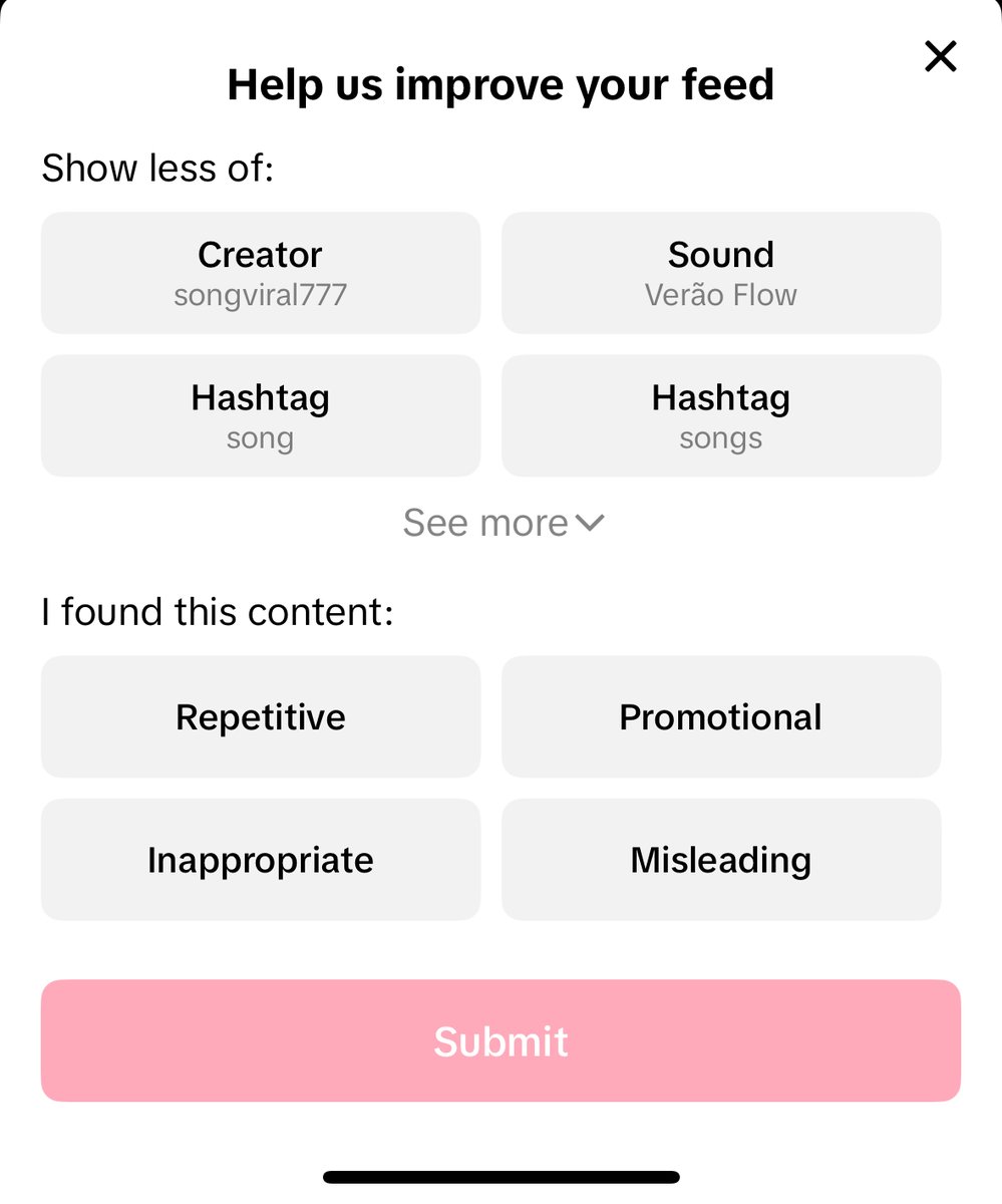 ema_totaro's tweet image. Crazy how TikTok with every update is letting users personalize their FYP more and more.
Now users can even block viral songs, trends, all hashtags, or mark content as promotional, even if it’s not part of an ad, with a simple tap.
All of this obviously impacts videos.