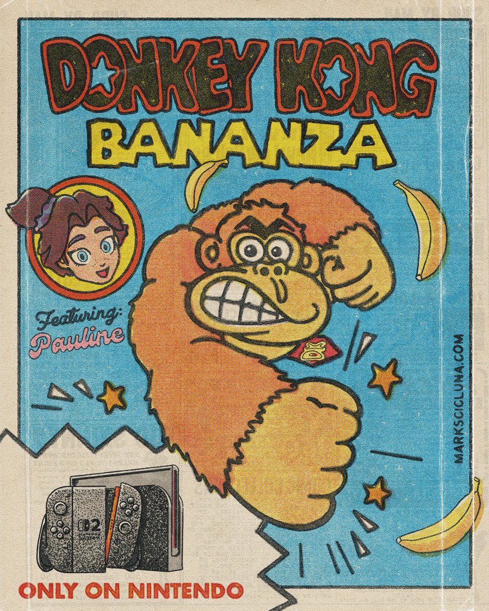 _markscicluna's tweet image. Obsessed with Bananza 🦍👊💥🍌#DonkeyKongBananza #NintendoSwitch2 #fanart