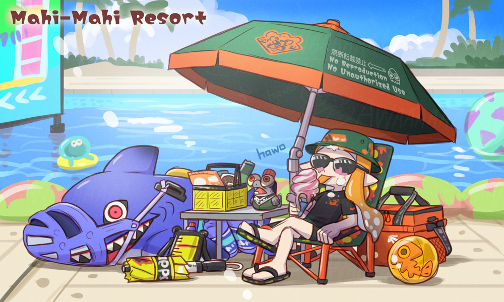 Splatoon_hawo's tweet image. プールに持って行きたい
※パラソル非売品⛱