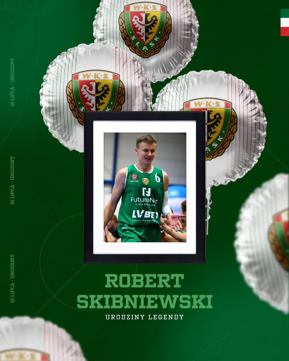 WKS Śląsk Wrocław - koszykówka (@wks_slaskbasket) on Twitter photo W trójkolorowych barwach zdobył wszystkie kolory medali, a także trzy Puchary Polski 🏆
Swoje urodziny obchodzi dziś <a href="/Skiba_6/">Robert Skibniewski</a> 🥳
Byłemu kapitanowi Śląska i reprezentantowi Polski składamy najlepsze życzenia 🎂
#plkpl #HejŚląsk W trójkolorowych barwach zdobył wszystkie kolory medali, a także trzy Puchary Polski 🏆
Swoje urodziny obchodzi dziś <a href="/Skiba_6/">Robert Skibniewski</a> 🥳
Byłemu kapitanowi Śląska i reprezentantowi Polski składamy najlepsze życzenia 🎂
#plkpl #HejŚląsk