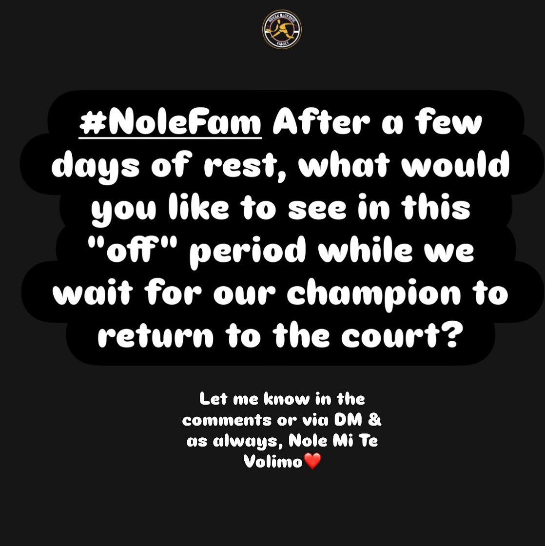 novak.djokovic99 (@ndjokovic99) on Twitter photo #NoleFam After a few days of rest😊
what would you like to see in this “off” period while we wait for our champion to return to the court?
Let me know in the comments or via DM & as always, Nole Mi Te Volimo❤️🙌🏻
<a href="/DjokerNole/">Novak Djokovic</a>
#NoleFam #NoleFam After a few days of rest😊
what would you like to see in this “off” period while we wait for our champion to return to the court?
Let me know in the comments or via DM & as always, Nole Mi Te Volimo❤️🙌🏻
<a href="/DjokerNole/">Novak Djokovic</a>
#NoleFam