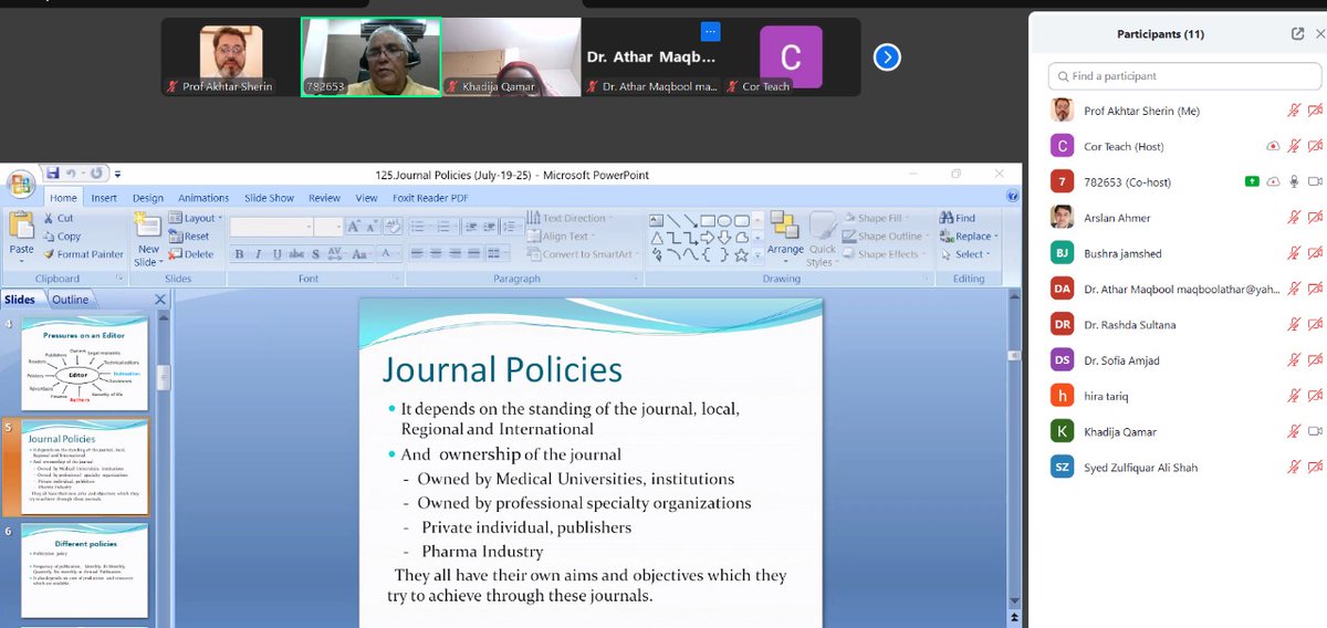 PAME_Pak's tweet photo. Excellent session by Shaukat Ali Jawaid, Chief editor #Pakistan Journal of Medical Sciences, on Journals policies during Certificate course on Editing by Corteach.
Paid tribute to legends editors.
#JournalPolicy #MedicalEditors https://t.co/gFyfHwSHvK