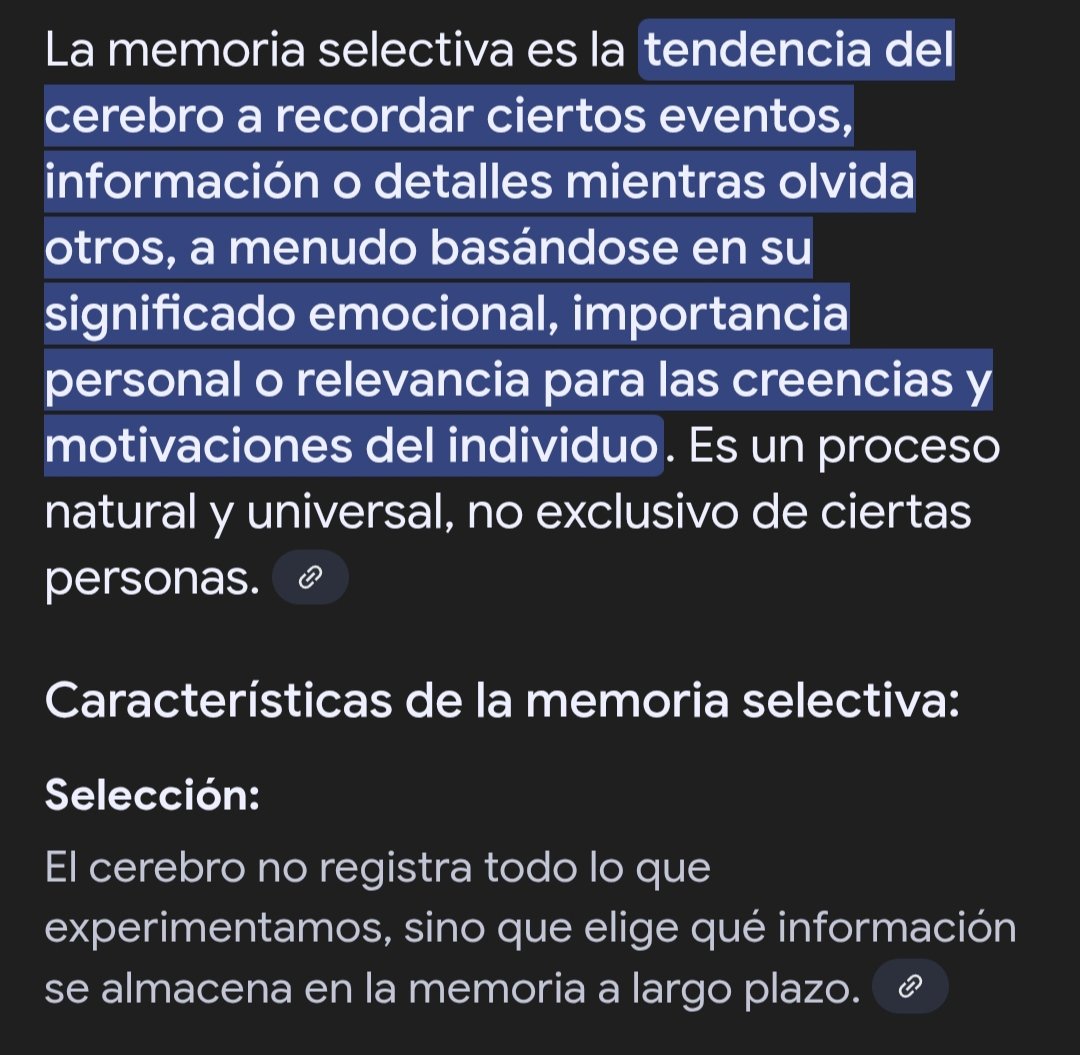 MartaIsapianist's tweet image. Definición y explicación de: MEMORIA "SELECTIVA"

#Memoria #Selectiva #Elcerebroesasombroso