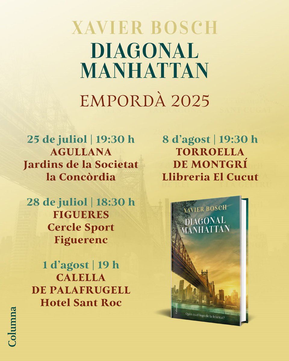 Xavier Bosch (@xavierbosch) on Twitter photo Diagonal Manhattan, de ruta per l’Empordà. Quatre opcions de presentació durant l’estiu, per si a algú li ve de gust. <a href="/columnaedicions/">Columna</a> <a href="/LLIBRERIA22/">LLIBRERIA 22</a> <a href="/ElCucutllibre/">llibreria El Cucut</a> <a href="/Nollegiu/">Nollegiu</a> <a href="/La_Bookman_/">La Bookman Llibreria</a> Diagonal Manhattan, de ruta per l’Empordà. Quatre opcions de presentació durant l’estiu, per si a algú li ve de gust. <a href="/columnaedicions/">Columna</a> <a href="/LLIBRERIA22/">LLIBRERIA 22</a> <a href="/ElCucutllibre/">llibreria El Cucut</a> <a href="/Nollegiu/">Nollegiu</a> <a href="/La_Bookman_/">La Bookman Llibreria</a>