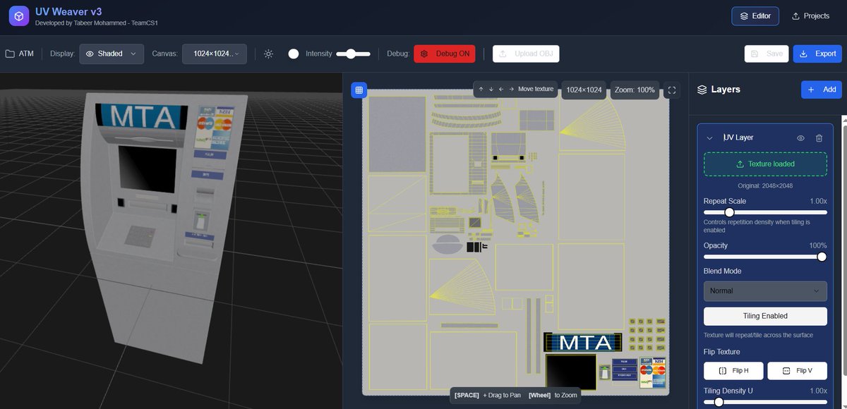 Just updated my custom UV Mapping Tool.
I’ll be using it to improve 3D models in my top-down #GameMaker game Ninkyo Dantai.

Play the current version: teamcs1.itch.io/ninkyo-dantai

Join our community:
Discord – discord.com/invite/gwjwT3b…

#GameDev #GameMakerStudio #IndieDev #3D