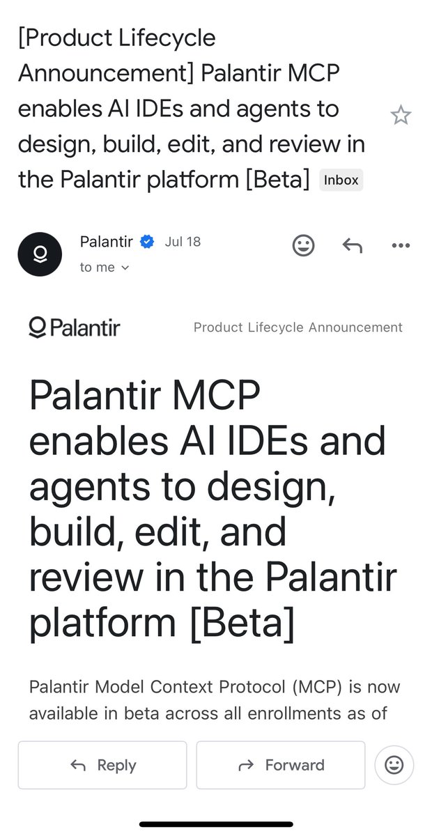 rajkarri8's tweet image. Palantir MCP enables AI IDEs and agents to design, build, edit, and review in the Palantir platform. $PLTR 👏