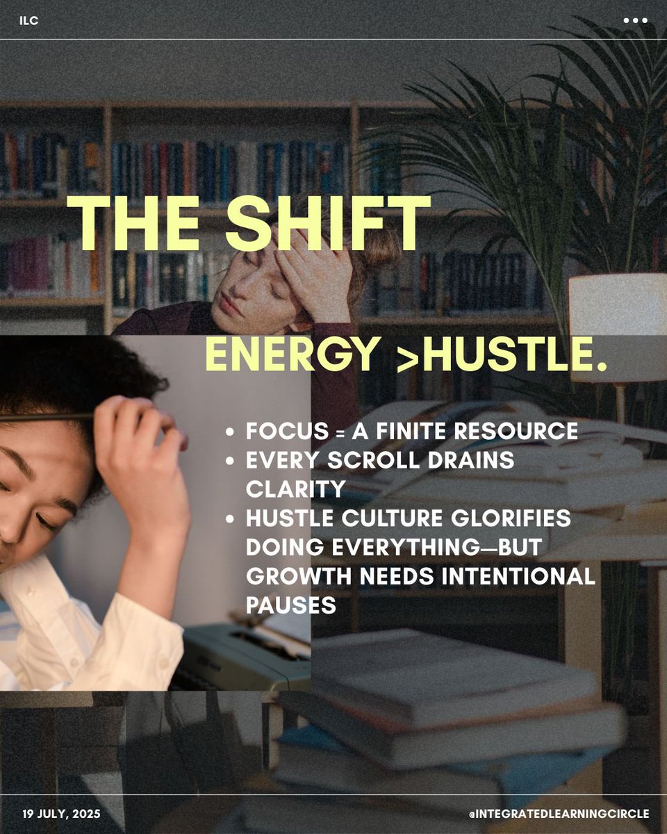 innovativeILC's tweet photo. Career FOMO is draining your mental energy—quietly.
It’s not hustle if your focus is fried.
📌 Protect your clarity.
📌 Manage energy, not just time.
📌 Choose depth over speed.

#CareerFOMO #MentalEnergy #FocusNotHustle #ILCIndia https://t.co/BiI2g2sJHM