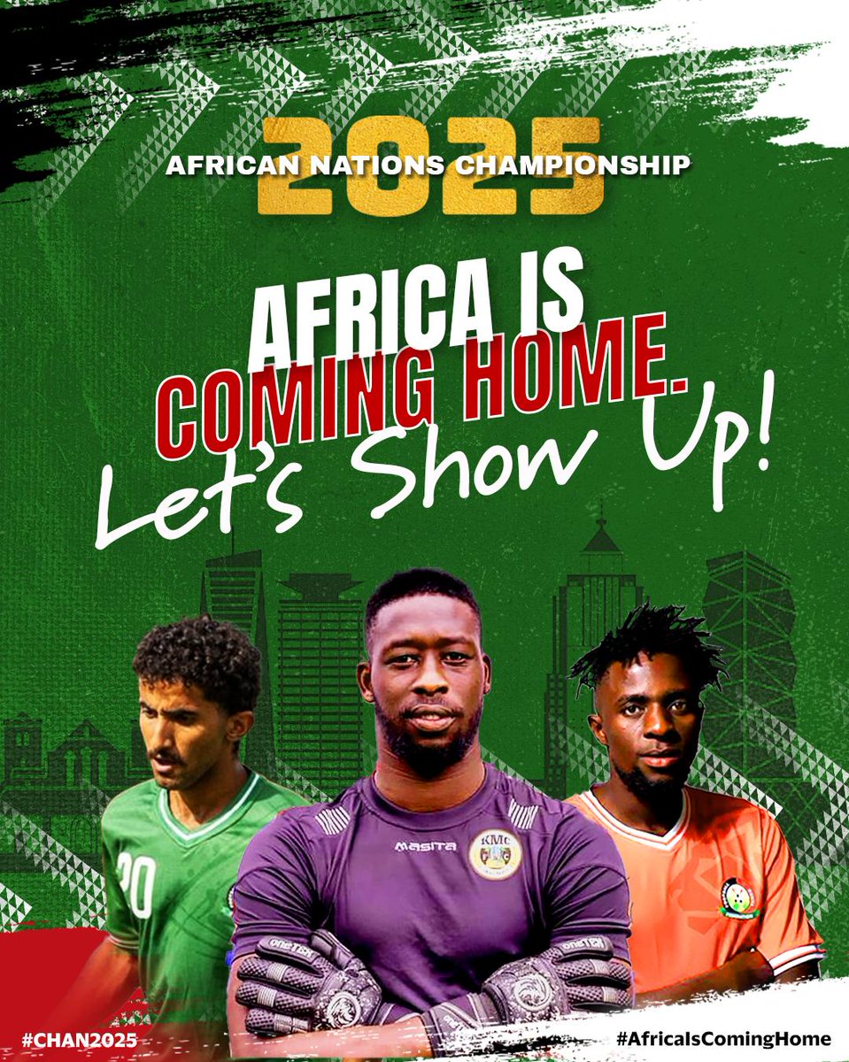 #chan2025
This is the real deal in the continent's Football  history.Pure football,pure talent as 19 African countries prepare to battle out in three East African countries: Kenya,Uganda and Tanzania.
Mazee Tujitokeze 
One Nation,One People
#AfricaIsComingHome
#TokeaNaMbogi
