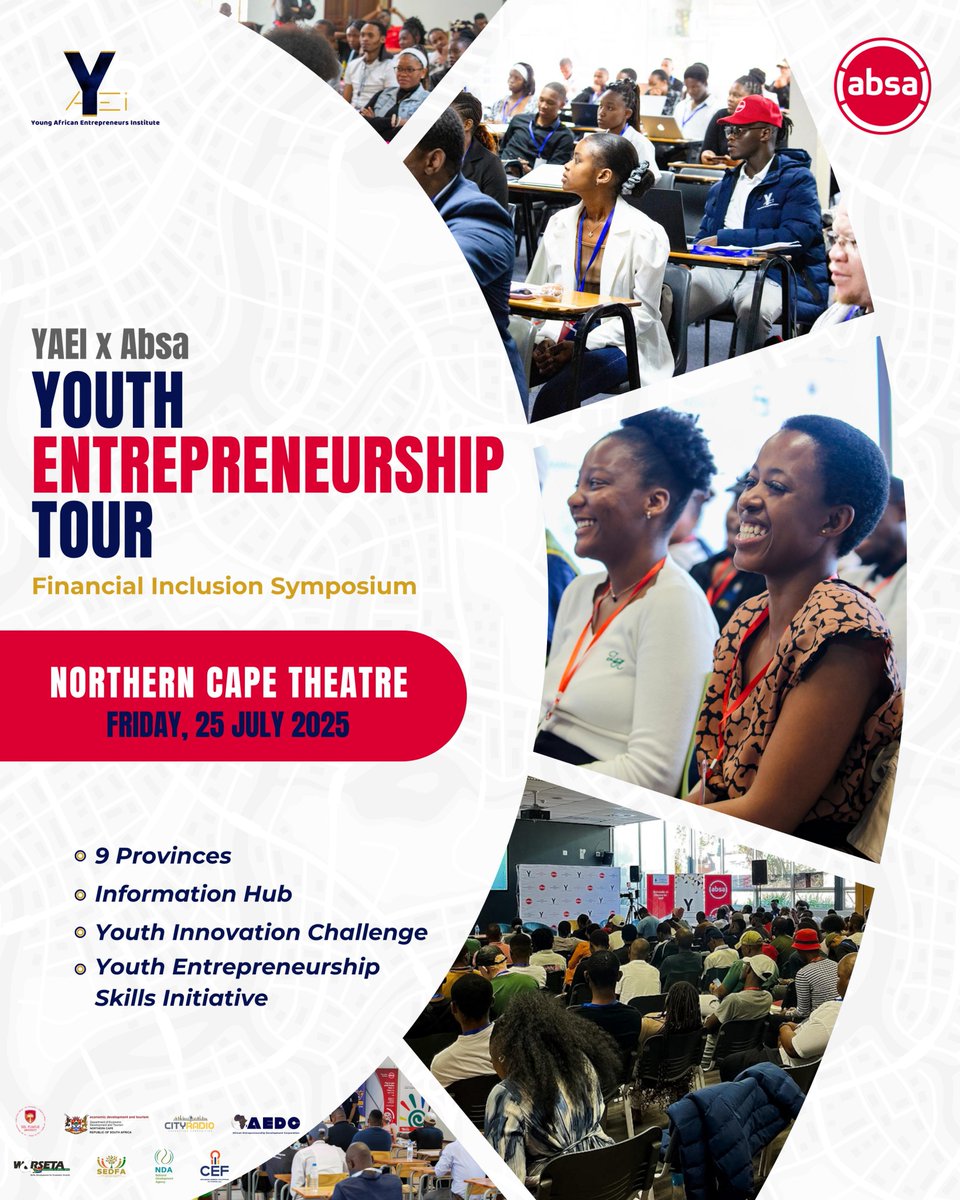 Every great business starts with a vision, but turning that into a venture takes support. That’s where YAEI comes in, The Young African Entrepreneurs Institute.
Be part of the YAEI experience at Northern Cape Theatre from July 24th to 25th, 2025.
#YAEI #cityradio #cityradio984fm