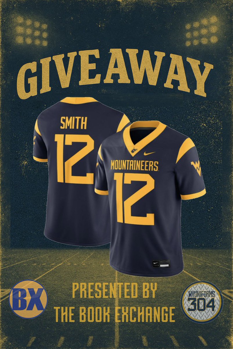 WVUniforms304's tweet photo. 🏀 GIVEAWAY TIME! 🏀

We’re giving away a Geno Smith WVU jersey to one lucky Mountaineer fan — courtesy of The @BookExchangeWV! 💛💙

Here’s how to enter:
1️⃣ Follow @WVUniforms304
2️⃣ Like &amp; repost this post
3️⃣ Tag 2 friends who bleed gold &amp; blue

Winner announced Monday 7/21! https://t.co/AidSWWSum0