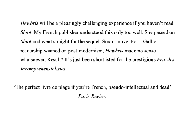 _IanMacpherson's tweet photo. As I embark on book four of The Comedy Tetralogy, I'm delighted to announce that book two has been shortlisted for a highly regarded French honour. Details below.

Je suis, naturellement, très, très humblé. Not to mention over le moon. https://t.co/0yTjlwDuvd