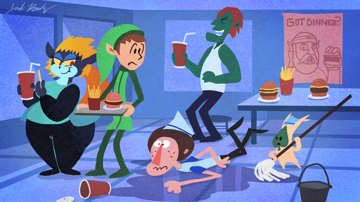 What if Hyrule had fast food joints? Would Beedle  and Koroks be workers? Would Link, Ganon, and Midna be regulars?
