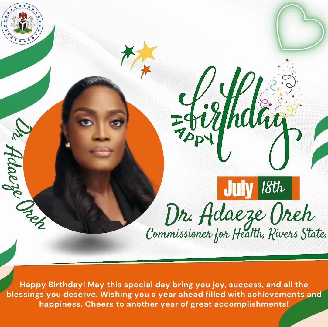 On behalf of the good people of Omuma LGA, we wish the Honourable Commissioner a joyous birthday celebration, your best days are yet to come ma'am 🙏
Wishing you a year filled with happiness, good health and greater achievements 🙏🥂🍾☺️