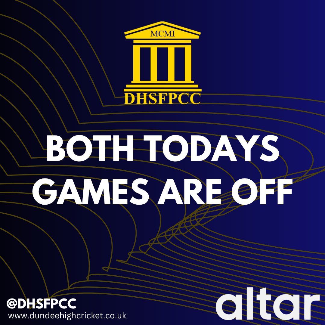 ❌ Both todays 1st and 2nd XI matches are OFF 🌧️