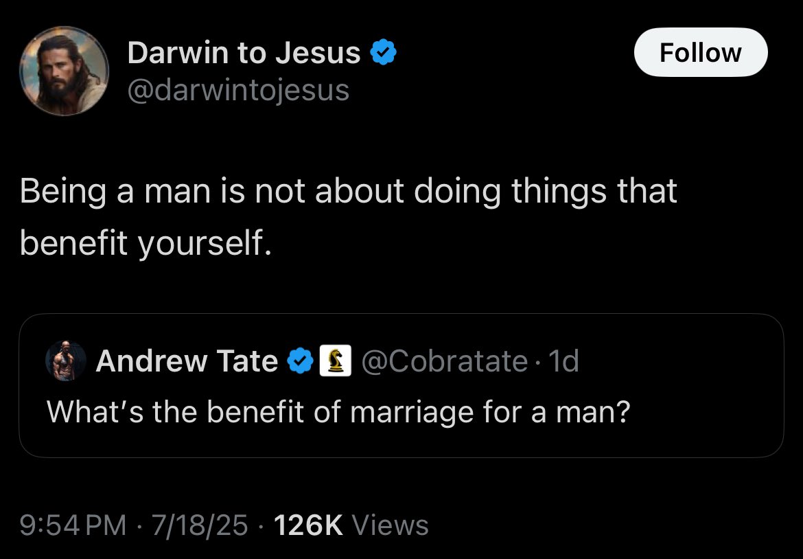 NeoliberalShell's tweet image. Marriage is a charity now apparently. I’m a Catholic, I believe that marriage is good and that we need more of it. But so long as people or really women in particular have a big shiny eject button and a militarized state backing her in breaking her contract there is really no…