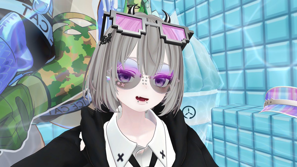 anko_3_vrc's tweet photo. Vketにあったこの色付きサングラスめっちゃいい https://t.co/TqNsLXtv0l