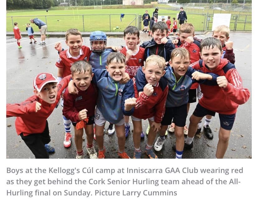ScarraGAA's tweet image. Over 200 Inniscarra GAA underage braved the weather this week for our annual Cúl Camps. What a fantastic week it was. A huge thank you to all trainers, parents, volunteers and most importantly those that organized it from start to finish!