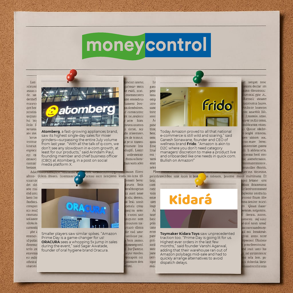 What a Prime Day! ORACURA saw 5x growth and shared the spotlight with D2C champions like <a href="/atomberg_tech/">Atomberg</a> , <a href="/frido_official/">Frido</a> , #KidaraToys in <a href="/moneycontrolcom/">Moneycontrol</a>’s latest feature.

Read Article- moneycontrol.com/news/business/…

Big thanks to customers and cheers to every brand pushing