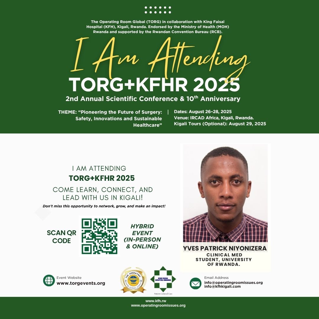 Yves Patrick (@yvespatricks7) on Twitter photo Great opportunity to share innovative Ideas in Global Surgery! <a href="/kfaisalhospital/">King Faisal Hospital Rwanda</a> <a href="/mnls_nke/">Menelas Nkeshimana</a> <a href="/CosarRwanda/">COSAR Rwanda</a>
#TORGKFHR2025 #GlobalSurgery #SurgicalInnovation #SurgicalEducation #Kigali2025 #HealthcareLeadership #TORG #KFHR #IRCADAfrica Great opportunity to share innovative Ideas in Global Surgery! <a href="/kfaisalhospital/">King Faisal Hospital Rwanda</a> <a href="/mnls_nke/">Menelas Nkeshimana</a> <a href="/CosarRwanda/">COSAR Rwanda</a>
#TORGKFHR2025 #GlobalSurgery #SurgicalInnovation #SurgicalEducation #Kigali2025 #HealthcareLeadership #TORG #KFHR #IRCADAfrica