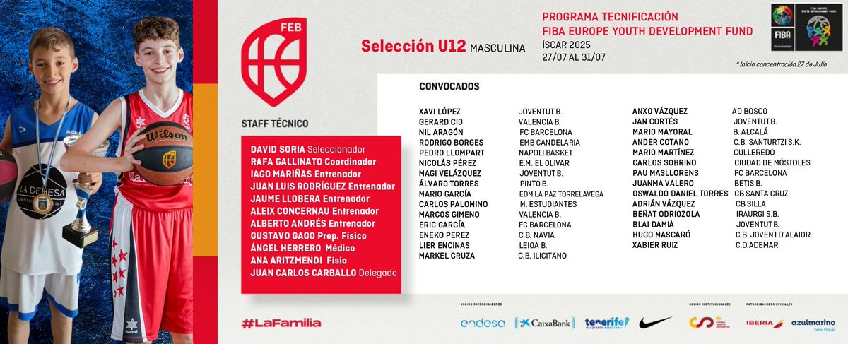¡La Federación Española convoca a Mario Mayoral con la Selección U12! Enhorabuena Mario, el niño que ganó su primera Liga Escolar te sonríe 🙃💙🏀