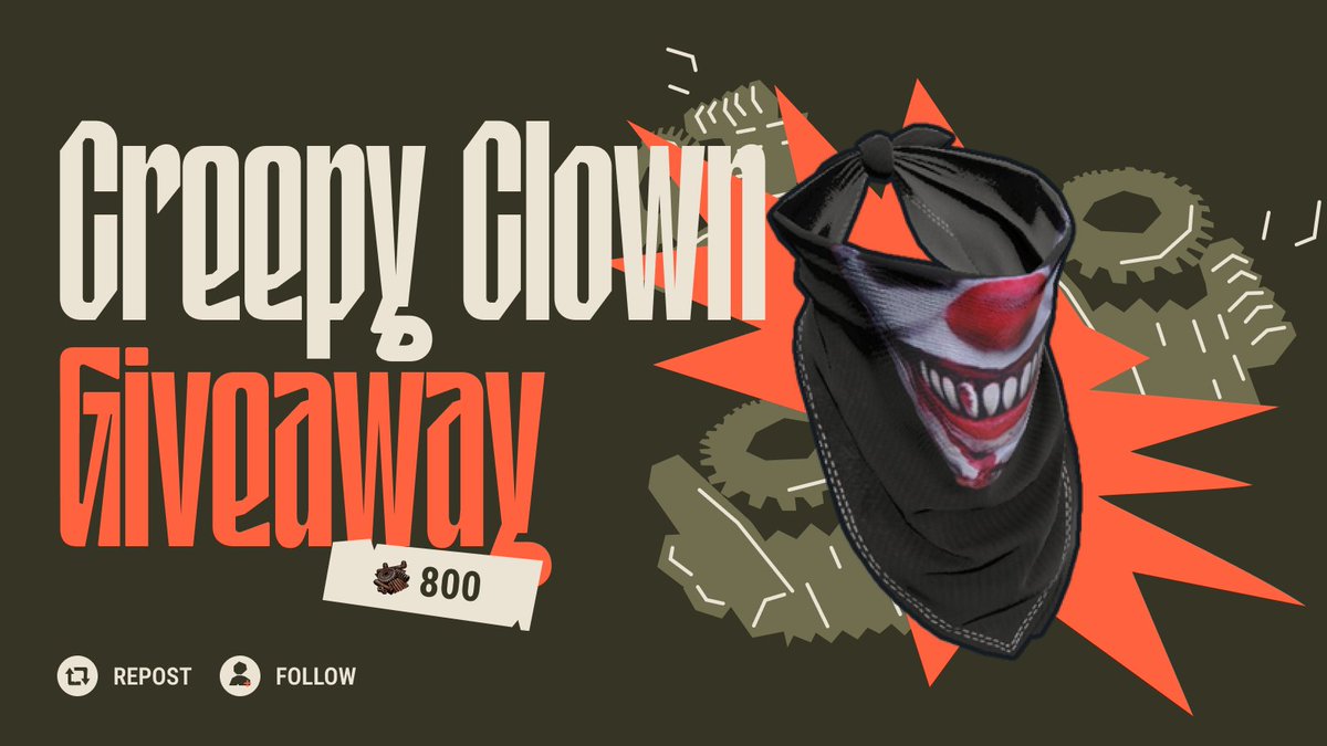 It's time! — let's do a HUGE giveaway for a Creepy Clown Bandana worth $800.00

Are you taking this home? 👀

🔸 Like &amp; Repost
🔸 Follow us
🔸 Tag some friends

The winner will be announced in 695210 seconds!