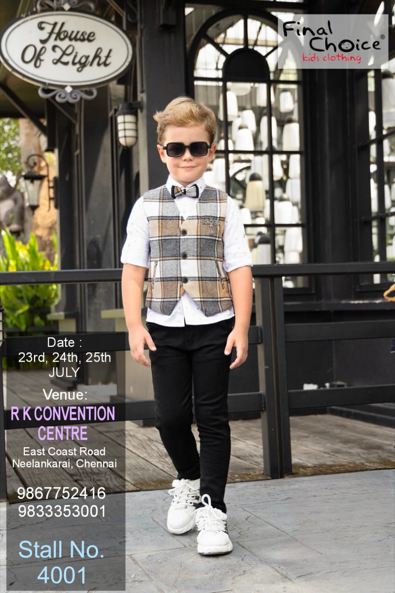 finalchoicekids's tweet image. Mark your calendars! Final Choice is bringing fashion for the little champs at RK Convention Centre!
#FinalChoice #KidsFashion #BoysWear #KidswearExhibition #StylishKids #FinalChoiceFashion #DapperLittleMan #KidsEvent2025 #ChennaiExhibition