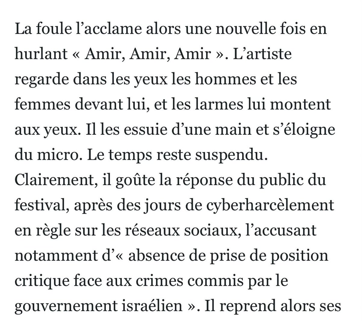 Mllesoss0's tweet image. Les réseaux sociaux, ce n’est pas la vraie vie !
La campagne d’intimidation contre Amir n’a fait que lui envoyer encore plus d’amour hier de la part du public.
Bravo aux @francosdespa 🤟🏼💕
#SoutienAmir