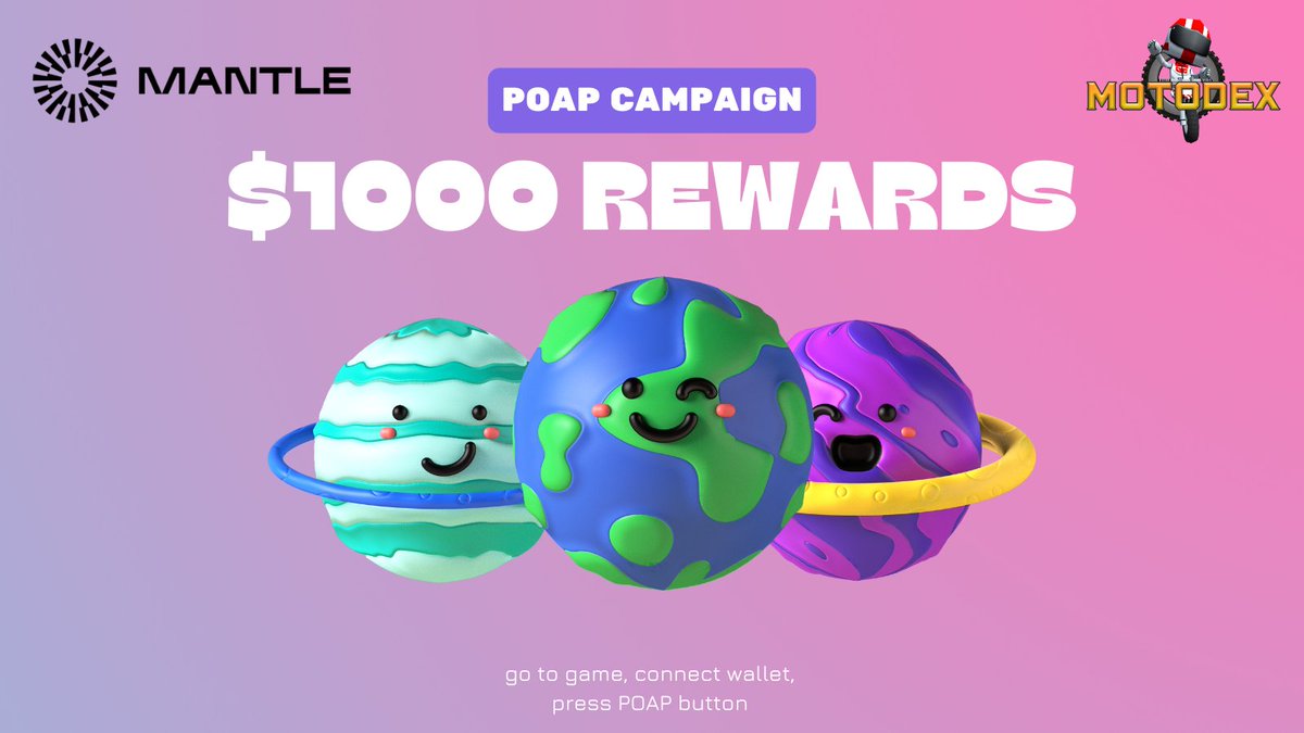 motodex_game's tweet image. ๐ @Mantle_Official Season 1 POAP Campaign is live! ๐
Claim your exclusive POAP and unlock epic rewards:
1๏ธโฃ Connect wallet: mantle.motodex.dexstudios.games
2๏ธโฃ Click to POAP
3๏ธโฃ Wait to be selected!
Only 2 week โ donโt miss out! ๐ฅ