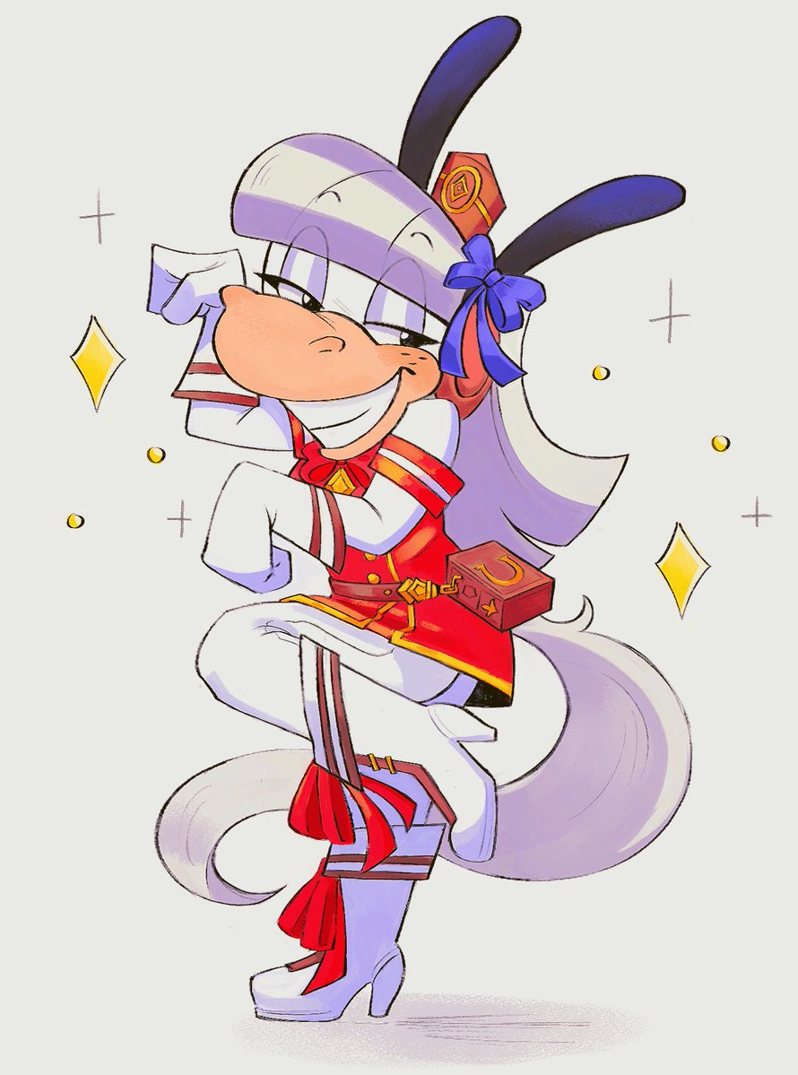 Louthinking's tweet image. Im too toontown pulled to draw humanoids here’s gold ship as a toon #umamusume