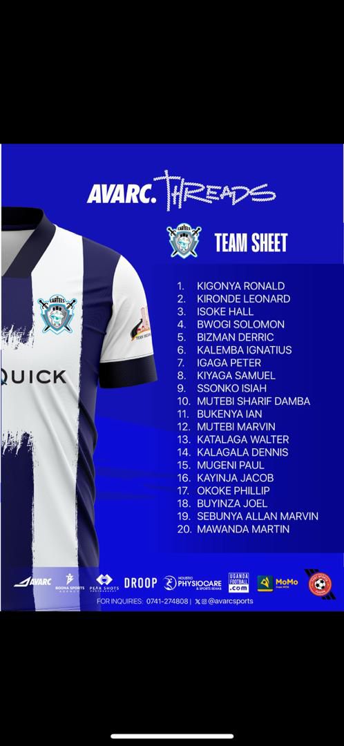 Cartels Team Sheet 

#NdejjeLeague2025 #AVARCThreads