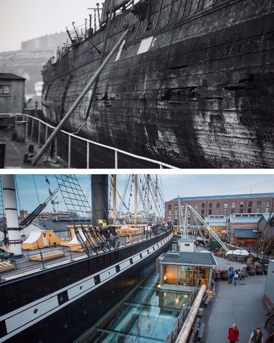 #OnThisDay in 1970 the world-changing SS Great Britain arrived back home to Bristol. Looking vastly different to when the ship left the dock in 1843, she was still greeted by cheers from the people of Bristol who celebrated her return. 🙌 (1/3)