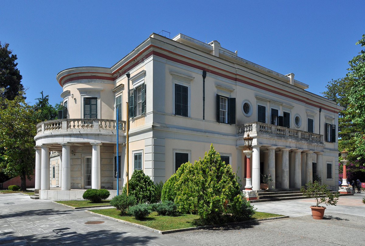 RevRichardColes's tweet image. It is Palace Day, when we are invited to consider Royal palaces around the world. Here’s one: Mon Repos, at Corfu, summer palace for the King of the Hellenes from 1864 to 1974. Prince Philip Duke of Edinburgh was born on the dining room table there in 1921.