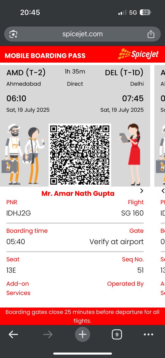 amangupta6491's tweet photo. 8+ hour delay on @flyspicejet SG-160 (AMD–DEL) on 19th July and not a single proper update. Zero accountability, zero assistance. @AjaySingh_SG @MoCA_GoI @DGCAIndia – how long will airlines get away with this negligence? #ShameOnSpiceJet #FlightDelay @RamMNK https://t.co/mgE4bYIAMJ