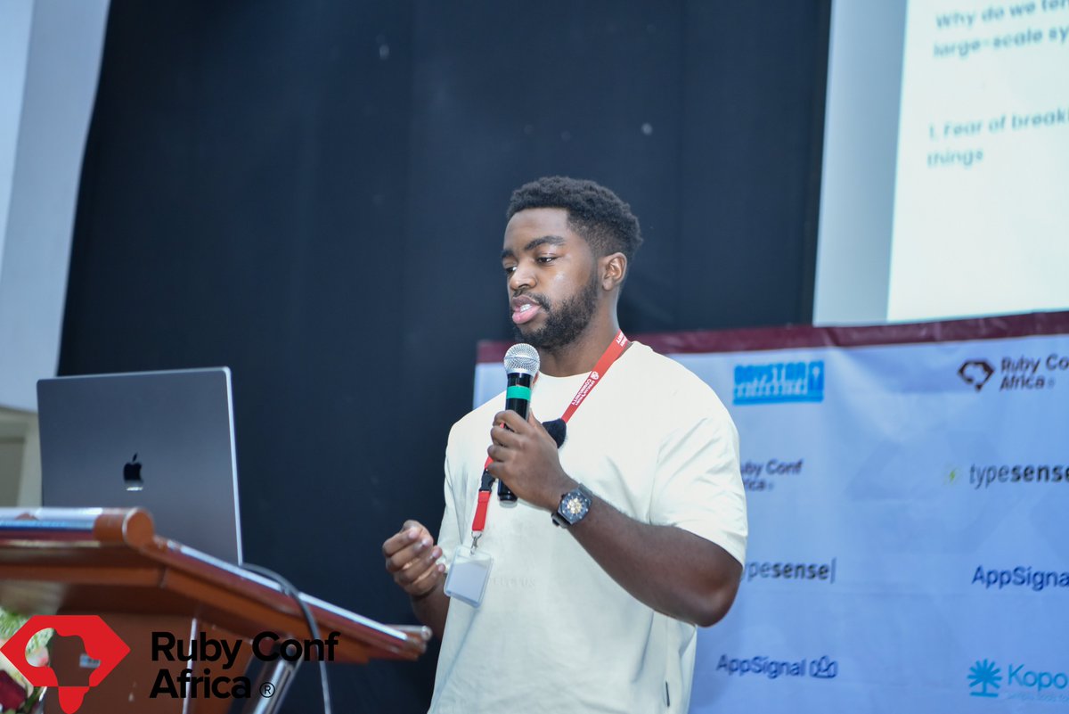African Ruby Community (@ruby_african) on Twitter photo So you've pushed code and your app is now broken, we've all been there <a href="/TBireke/">TrΓ©sor Bireke</a> is on stage telling us how to ship faster without breaking reliability
#RubyConfAfrica #RubyConfAfrica2025 #africanruby #nairuby #rubycommunity So you've pushed code and your app is now broken, we've all been there <a href="/TBireke/">TrΓ©sor Bireke</a> is on stage telling us how to ship faster without breaking reliability
#RubyConfAfrica #RubyConfAfrica2025 #africanruby #nairuby #rubycommunity